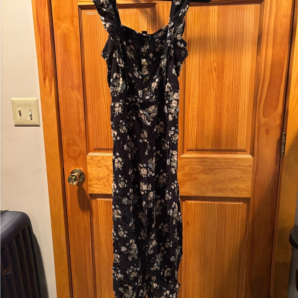 Floral Black Jumpsuit